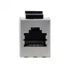 Ekranowany łącznik keystone Cat6 inline, komplet 8 szt., EQUIP — Płaska konstrukcja, RJ-45, 17×35,5×24,4 mm, srebrny