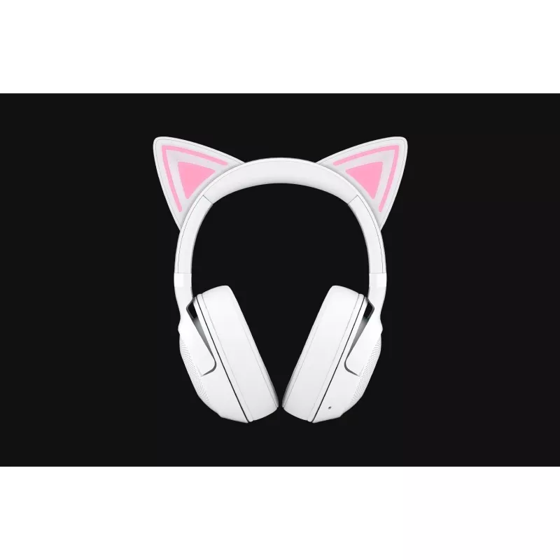 Bezprzewodowy zestaw słuchawkowy gamingowy Razer Kraken Kitty V2 BT biały z Bluetooth, dźwiękiem przestrzennym THX Spatial Audio, podświetleniem RGB