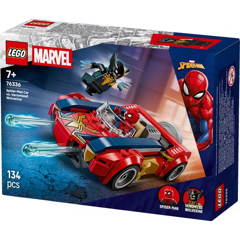 LEGO MARVEL 76336 Samochód Spider-Mana kontra Venomized Wolverine