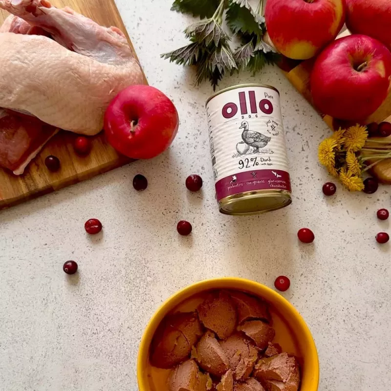 OLLO Pure Duck with apple - mokra karma dla psa - 400g