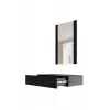 Toaletka z lustrem cama meble PAFOS 80×41,6×100 cm, rama MDF, 1 szuflada, matowa czerń