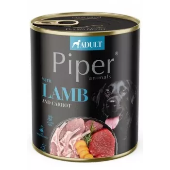 Mokra karma dla psa Dolina Noteci Piper z jagnięciną i marchewką, mokra karma dla dorosłych psów, 800 g, 10% białka, 7% tłuszczu