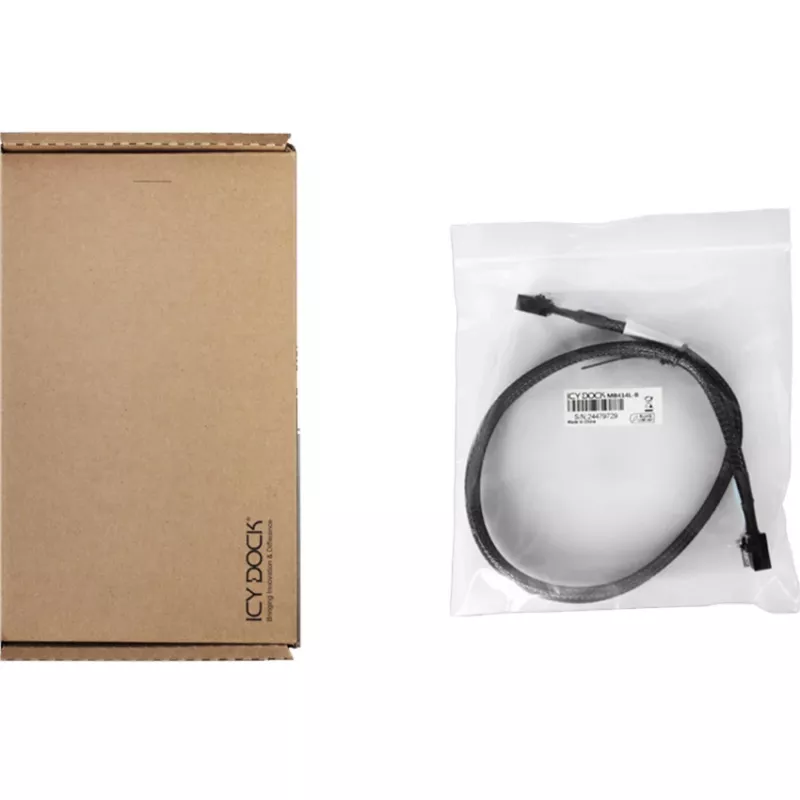 ICY DOCK MB414L-B MCIO 4i SFF-TA-1016 do MCIO 4i SFF-TA-1016 Kabel, 0,5 m