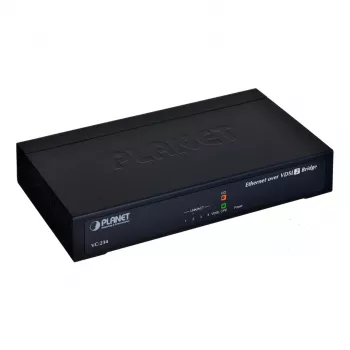 Mostek sieciowy PLANET VC-234 zarządzalny 4-portowy Fast Ethernet (10/100) do montażu w szafie 1U, wejście DC, przepustowość przełączania 0,8 Gbit/s