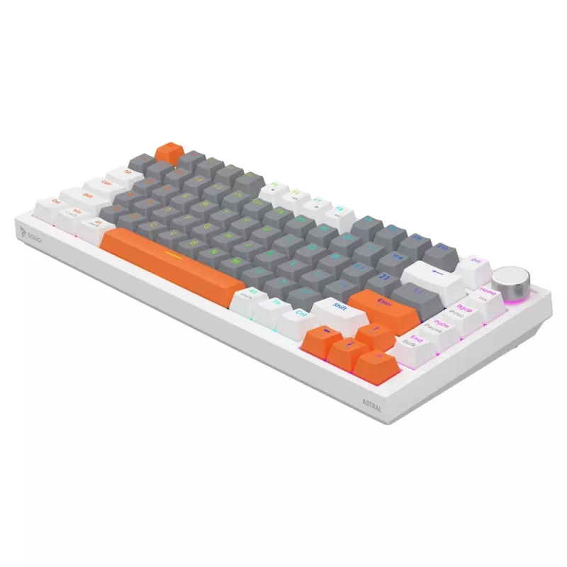 Klawiatura gamingowa Savio ASTRAL WHITE JADE 3 KOLORY USB QWERTY US International