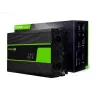 Przetwornica samochodowa zielony Cell INV22 — 1500 W, 12 V DC na 230 V AC, 50 Hz, LED, aktywne chłodzenie, czarna