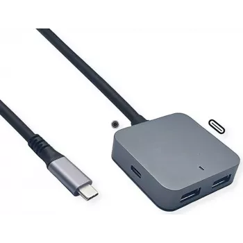 VALUE hub USB 12.99.1126 — USB 3.2 Gen 2 (host Type-C) 4 porty (2×A + 2×C) 10000 Mbit/s, czarny