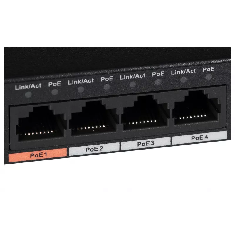 Dahua Technology PFS3006-4ET-60 niezarządzalny przełącznik L2 Fast Ethernet (10/100) Power over Ethernet (PoE) czarny