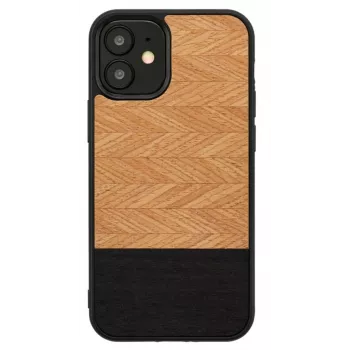 Etui ochronne Man and Wood do iPhone 12 mini Herringbone Nero Czarny