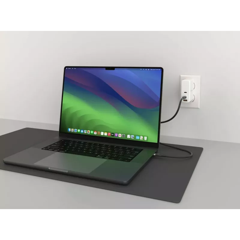 HYPER HyperJuice 240W Silikonowy kabel USB-C na USB-C (6 stóp/2 m) - Czarny