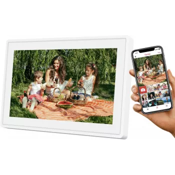 Cyfrowa ramka na zdjęcia SENCOR SDF1092W 10,1-calowy ekran dotykowy IPS, 1280×800, Wi‑Fi, 4,6 GB pamięci wewnętrznej, MicroSD, aplikacja Frameo