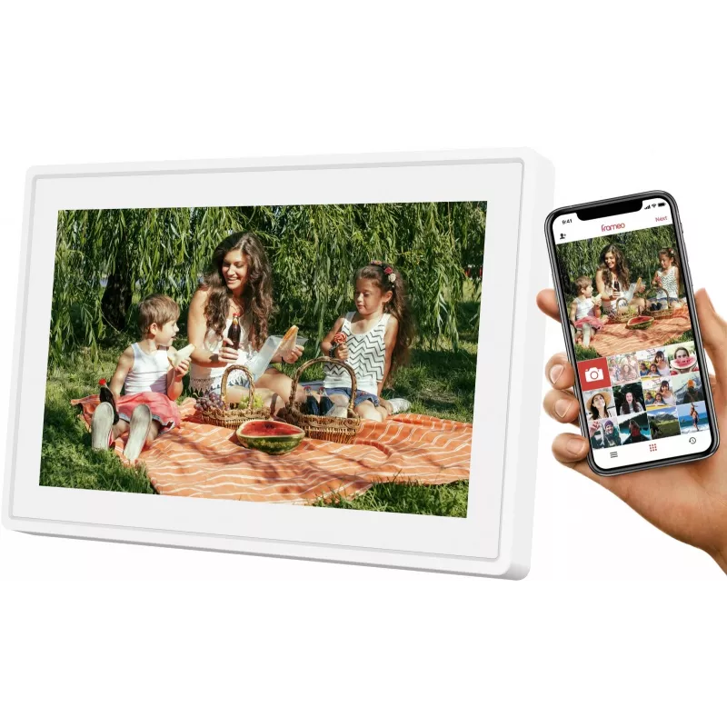Cyfrowa ramka na zdjęcia SENCOR SDF1092W 10,1-calowy ekran dotykowy IPS, 1280×800, Wi‑Fi, 4,6 GB pamięci wewnętrznej, MicroSD, aplikacja Frameo