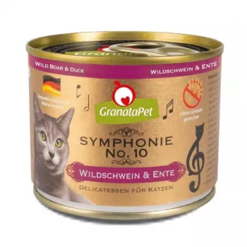 Mokra karma dla kota Fox4Pets Symphonie No.10 Dzik i kaczka 200 g, kompletna karma dla dorosłych, 78% wilgotności