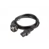 Kabel zasilający LANBERG CEE 7/7 na C13 (C320) 1,8 m, prosty, czarny