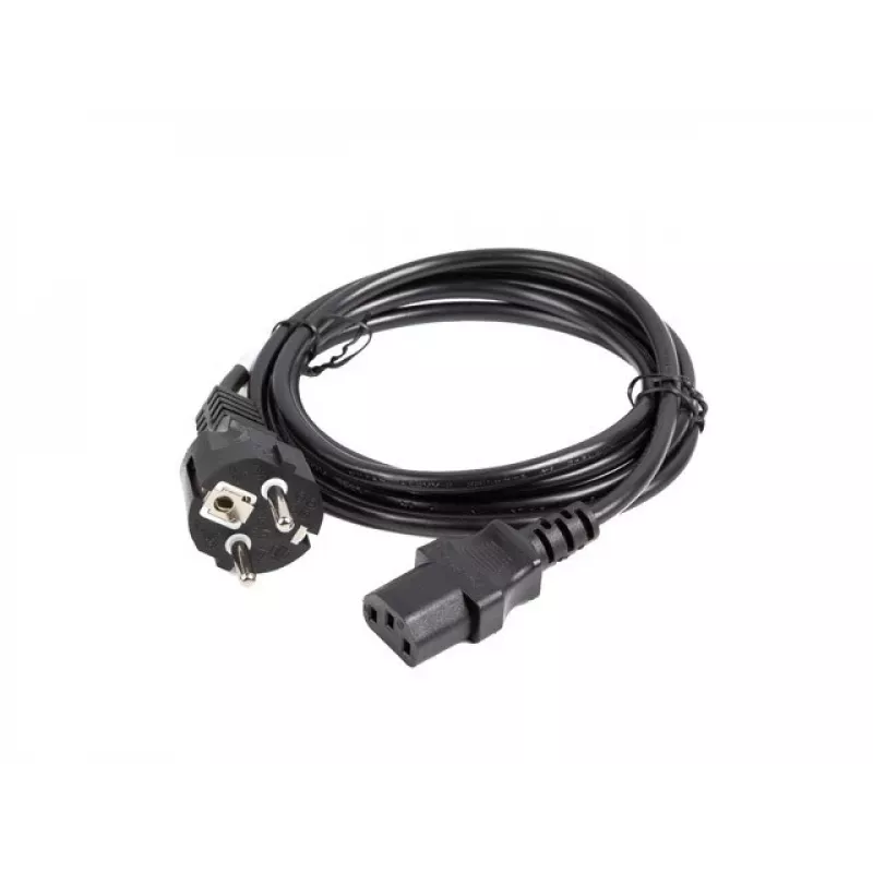 Kabel zasilający LANBERG CEE 7/7 na C13 (C320) 1,8 m, prosty, czarny