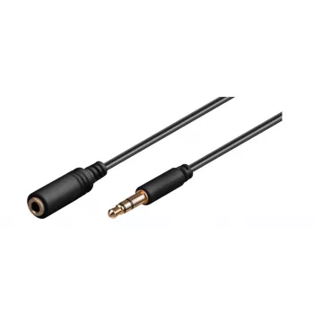 Wentronic Goobay Przedłużacz jack 3,5 mm, czarny, 5 m - wtyk jack 3,5 mm (3-pin, stereo) > gniazdo jack 3,5 mm (3-pin, stereo) (97122)
