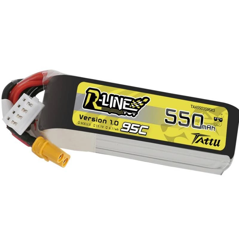 Bateria Tattu R-Line 550mAh 11.1V 95C 3S1P XT30