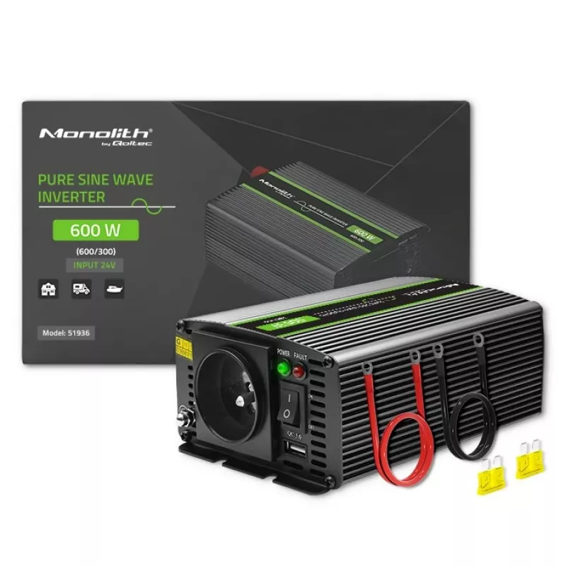 Qoltec Monolith zasilacz samochodowa 600 W Czarny
