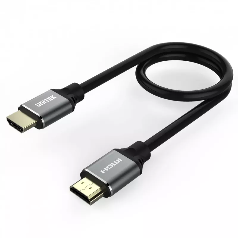 Kabel HDMI Unitek C138W 2 m — HDMI 2.1, 48 Gbit/s, 4K/120Hz, HDR10 & Dolby Vision, ARC, pozłacane złącza