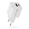 Ładowarka sieciowa everActive SC-330Q z 1x USB-A i 1x USB-C, 20W, biała