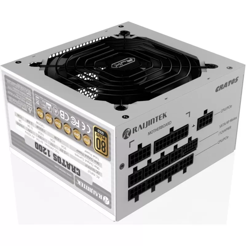 CRATOS 1000 Biały, Zasilacz PC biały, zarządzanie kablami, 1000 Watt