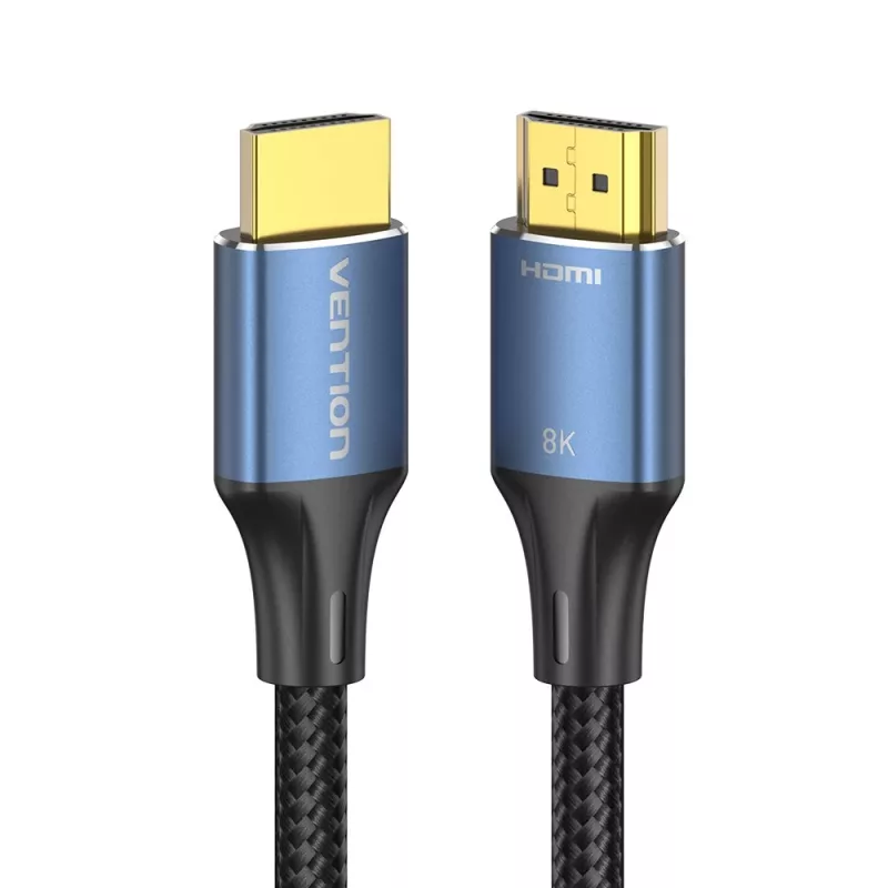 Vention Kabel HDMI-A męsko-męski w oplocie bawełnianym 8K 5M niebieski aluminium