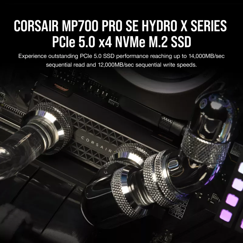 SSD Corsair MP700 PRO SE Hydro X 2 TB M.2 PCIe 5.0 14000 MB/s odczyt 12000 MB/s zapis