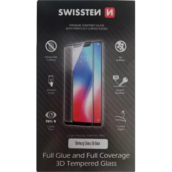 Szkło ochronne SWISSTEN 3D Full Glue Glass do Samsung Galaxy S9, czarne