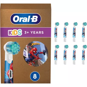 Końcówki wymienne Oral-B Kids Spiderman, białe, 8 szt.
