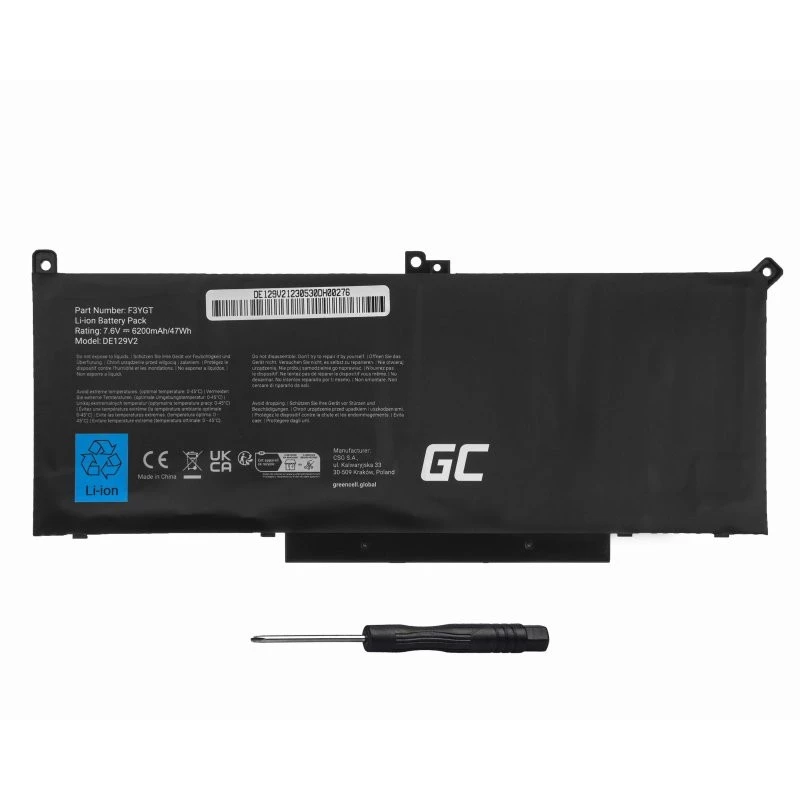 Bateria do notebooka F3YGT 7,6V 6200mAh do Dell Latitude 7280 7290 7380 7490