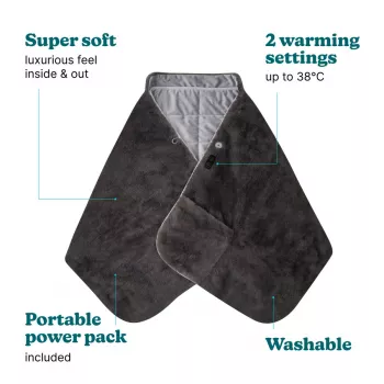 HoMedics Cordless Warming Shawl HCM-SWL100 — bezprzewodowy szal grzewczy, ładowalny, do ramion i pleców