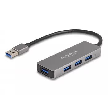 DeLOCK 63171 USB Hub 3.2 Gen 1 Type-A 5000 Mbit/s Szary