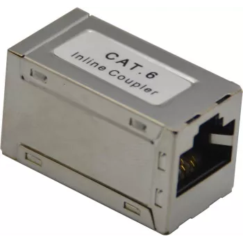 Keystone coupler helos 307454 — ekranowany RJ45 żeński-żeński, srebrne wykończenie