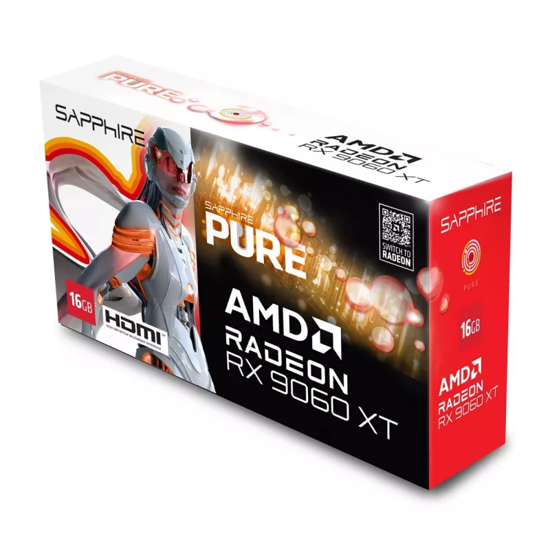 Karta graficzna SAPPHIRE PURE Radeon RX 9060 XT Gaming OC 16GB
