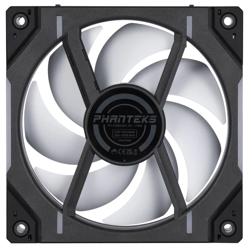 Wentylator Phanteks D30-120 12cm Czarny 250-2000 RPM Łożysko Fluid Dynamic Bearing