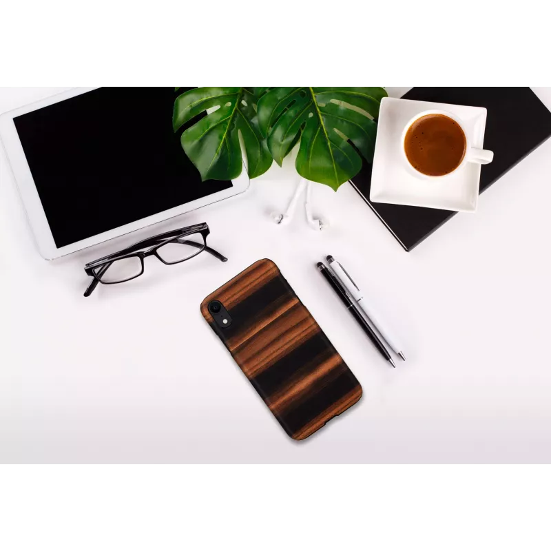 Etui na smartfon man and wood do iPhone XR — hebanowa czerń, ochronna twarda skorupa