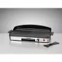 Elektryczny grill stołowy Rommelsbacher BBQ 2003 — 1900 W, 50×25 cm, ryflowana + Teppanyaki, regulowany termostat, srebrny/czarny