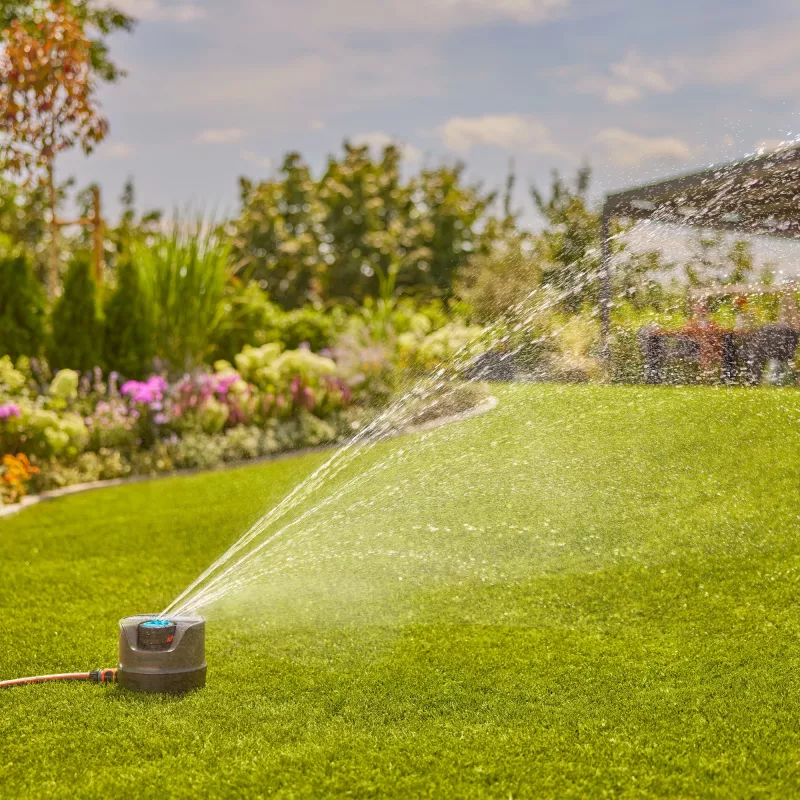 Okrągły zraszacz wodny Gardena AquaPrecise Czarny Niebieski Szary 1 szt.