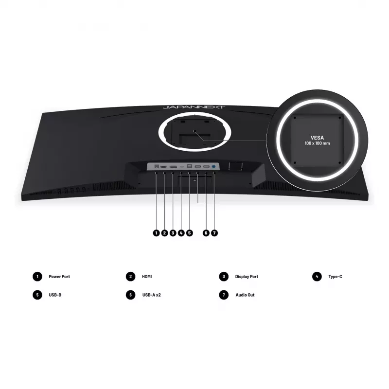 JAPANNEXT 86,4cm JN-IPS340UWQHD60C-C65W-HS zakrzywiony UWQHD
