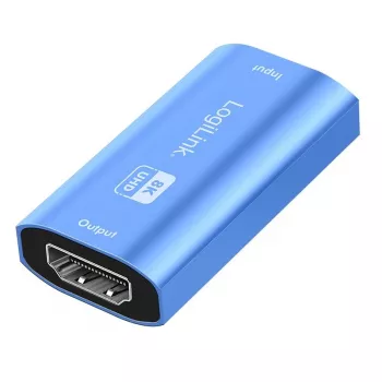 Przedłużacz HDMI, 20m, 8K 60Hz, HDCP 2.3, aluminiowy, niebieski