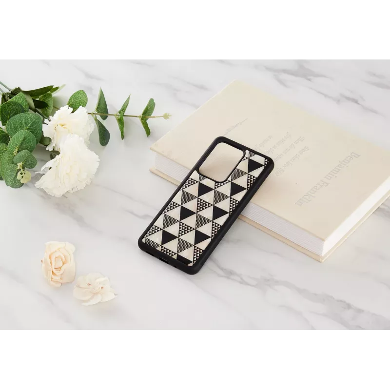 Etui ochronne iKins do Samsung Galaxy S20 Ultra — wzór piramidy, czarne