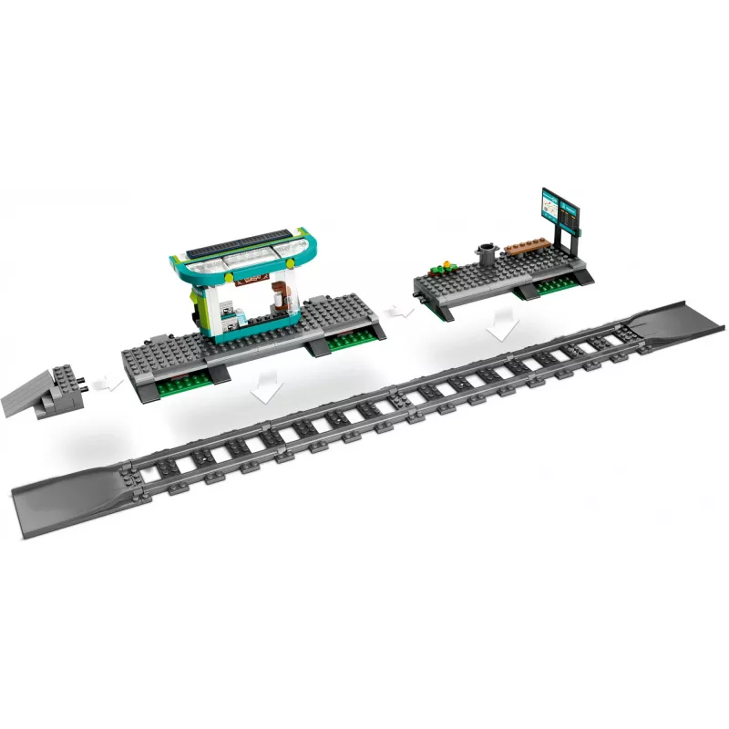 Zestaw budowlany LEGO City Tramwaj i stacja do odgrywania ról dla dzieci z zabawkowym tramwajem, prezent dla chłopców i dziewczynek od 7 lat, którzy kochają pojazdy