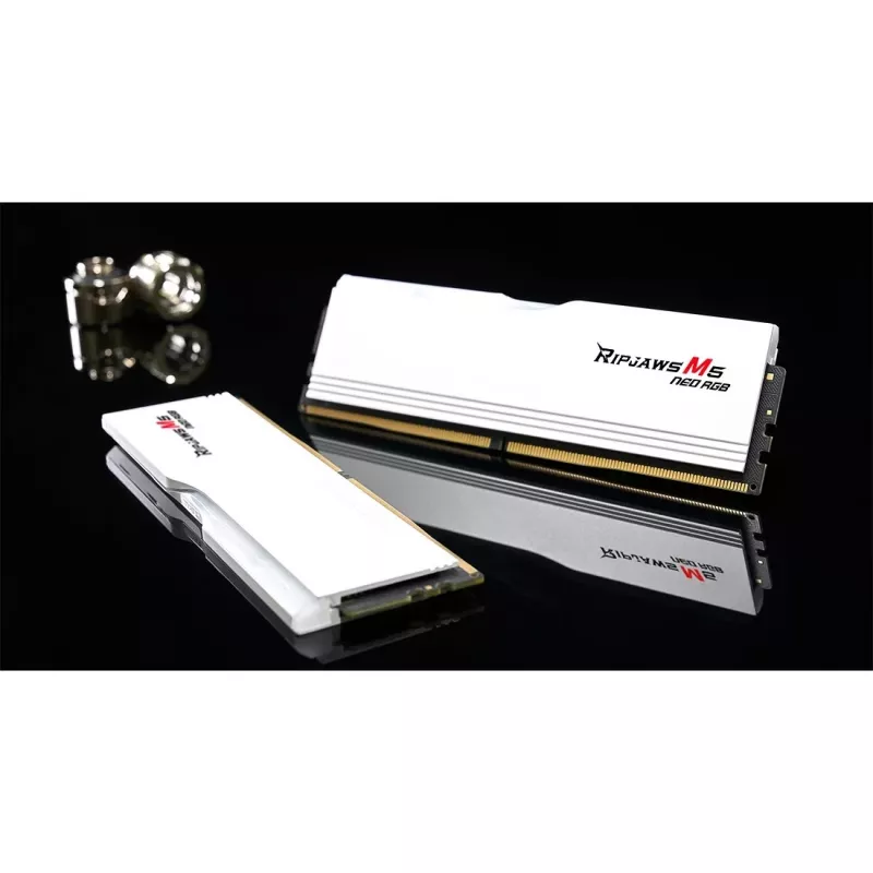 DIMM 64 GB DDR5-6000 (2x 32 GB) Dual-Kit, pamięć biała, F5-6000J3040G32GX2-RM5NRW, Ripjaws M5 Neo, AMD EXPO