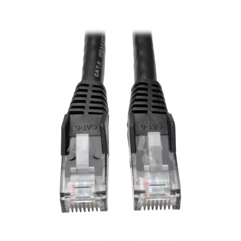Eaton Tripp Lite Series Cat6 Gigabit Snagless Molded (UTP) Ethernet Cable (RJ45 M/M), PoE, Black, 5 ft. (1.52 m) - Kabel krosowy - RJ-45 (M) do RJ-45 (M) - 1.52 m - UTP - CAT 6 - Mou
