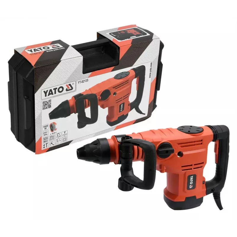 Młotowiertarka YATO YT-82135 1600 W SDS Max, energia udaru 25 J, wiercenie w betonie do 52 mm