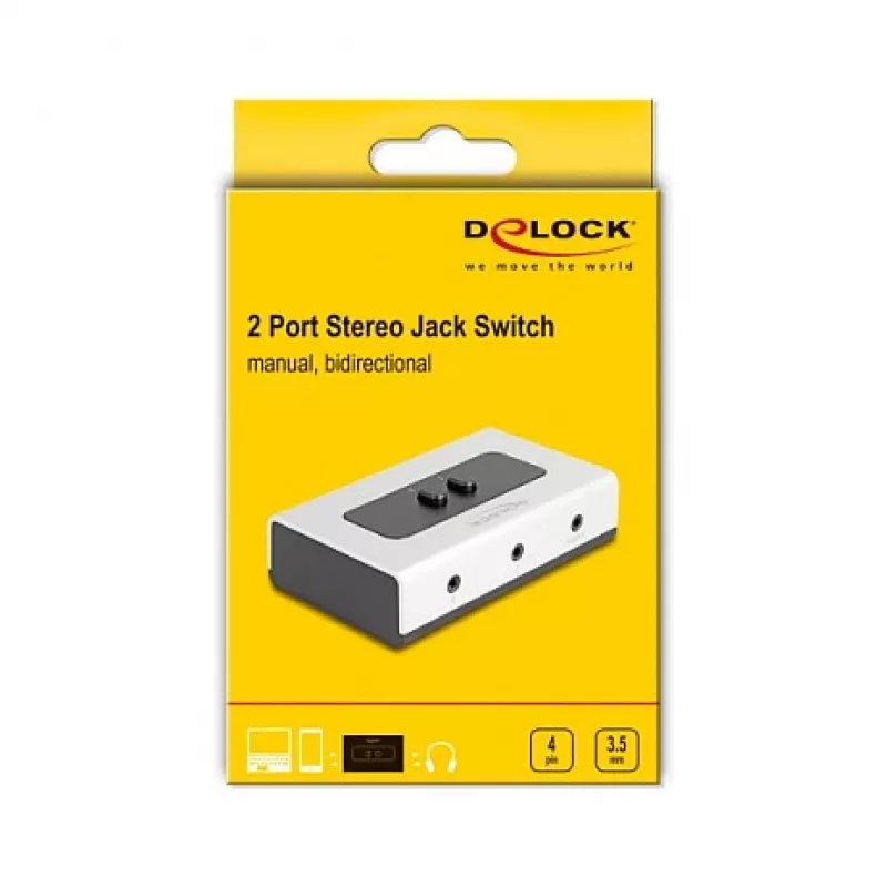 Przełącznik audio DeLOCK 88061 czarny szary wejście/wyjście 3,5 mm
