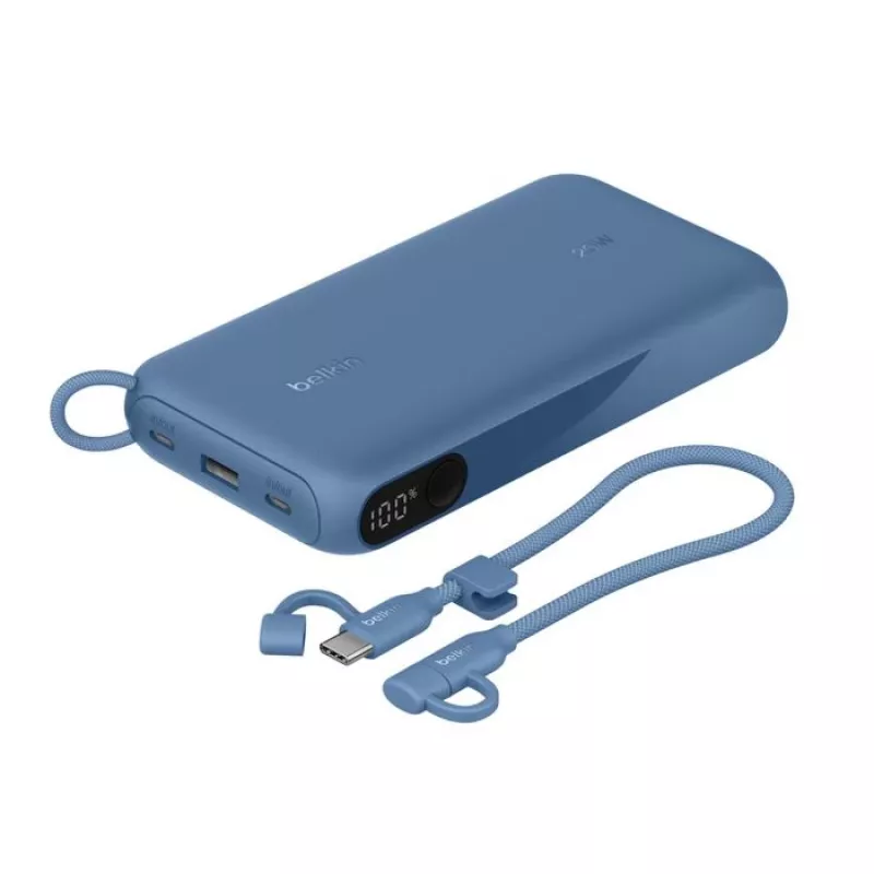 Power bank Belkin BPB028hqBL 20000 mAh, 2× USB‑C, 1× USB‑A, niebieski