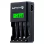 Ładowarka do akumulatorów everActive NC450B — ładowarka na 4 ogniwa AAA, 110/230 V AC, czarna
