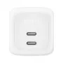 Szybka ładowarka sieciowa do użytku wewnętrznego Belkin WCH020KQWH — 2× USB‑C, biała, wbudowane zabezpieczenia