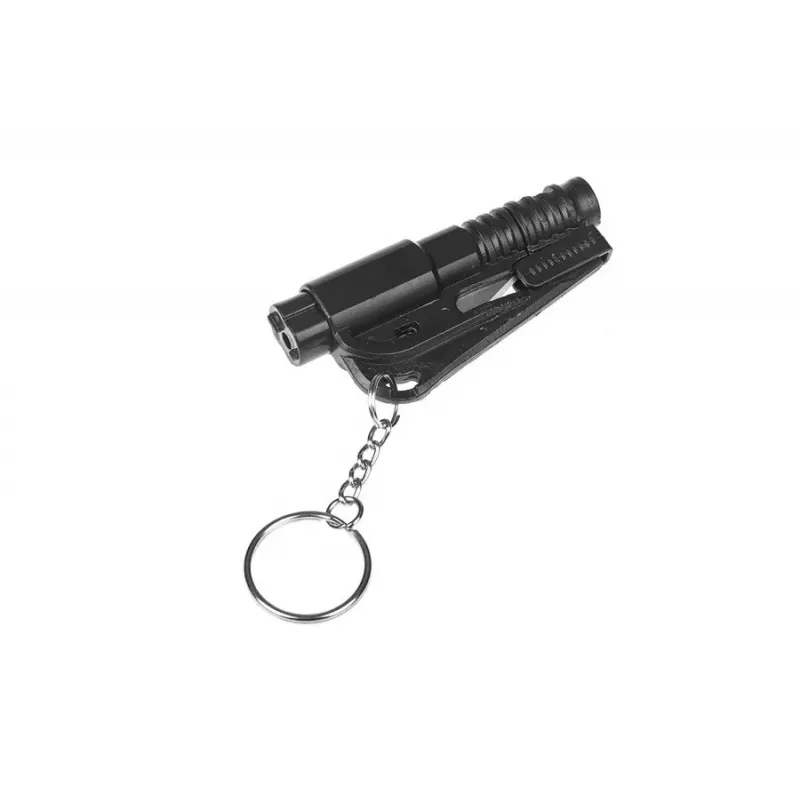 Narzędzie ratunkowe GUARD YC-004-BL — nóż do paska z gwizdkiem, zbijakiem do szyb, technopolimer, 75×35×15 mm, 100 g